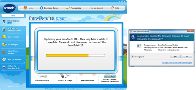 Updating your InnoTab<sup>®</sup> 2S & User Account Control