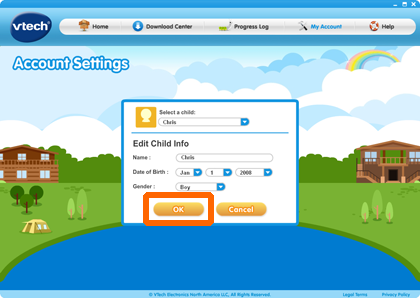 Click OK on Edit Child info dialog