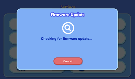 Firmware update checking dialog