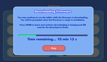 Firmware downloading dialog