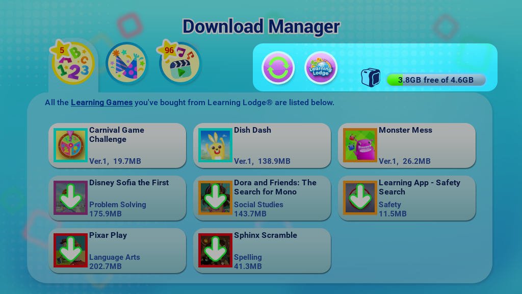 Download Manager page