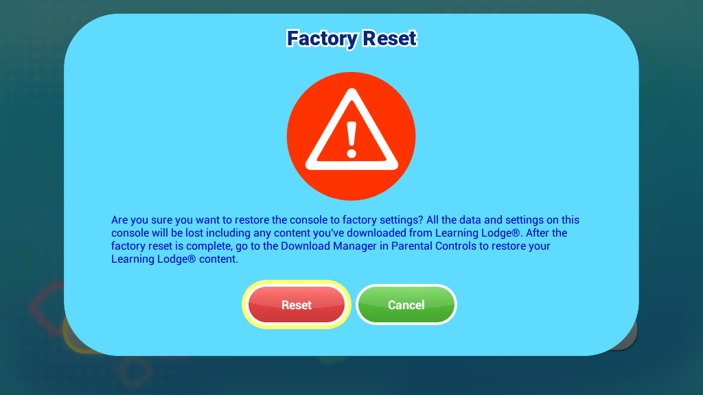 InnoTV Factory Reset