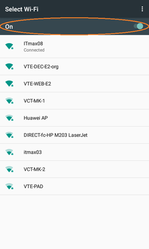 Wi-fi setting screen