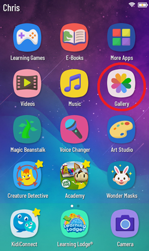 Screen Gallery folder on child's home screen