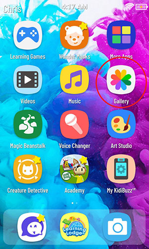 Screen Gallery folder on child's home screen