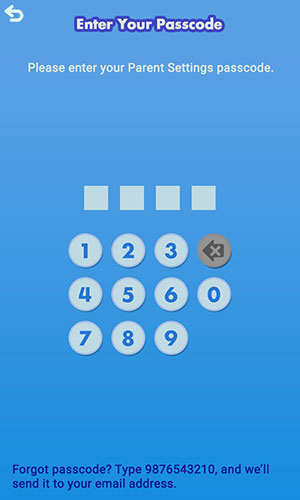 Passcode input screen