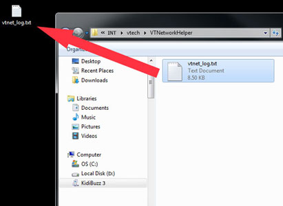 Copy vtnet_log.txt to your computer.