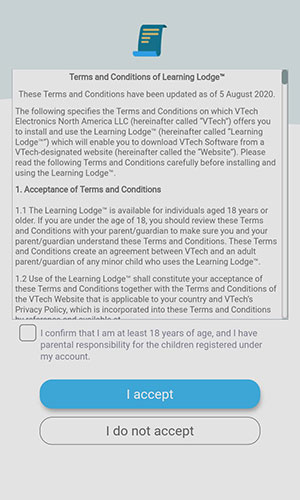 Screen: Terms & Conditions.