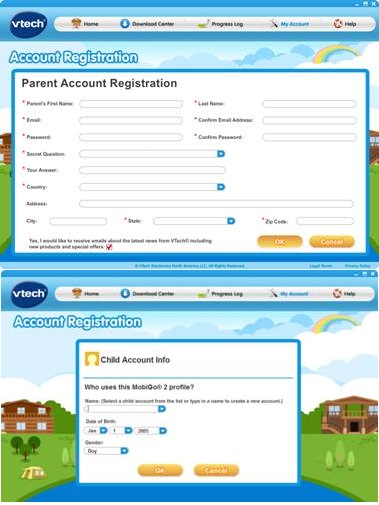 Account Registration page