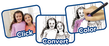 Click, convert, color Instantly print photos in black and white. No ink required.