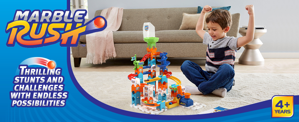 Build thrilling stunts and challenges with endless possibilities for kids ages 4 years and older.