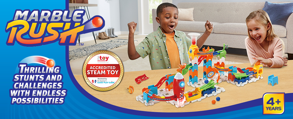 Build thrilling stunts and challenges with endless possibilities for kids ages 4 years and older. Accredited Steam Toy.