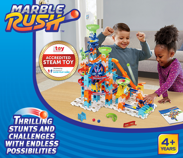 Build thrilling stunts and challenges with endless possibilities for kids ages 4 years and older. Accredited Steam Toy.